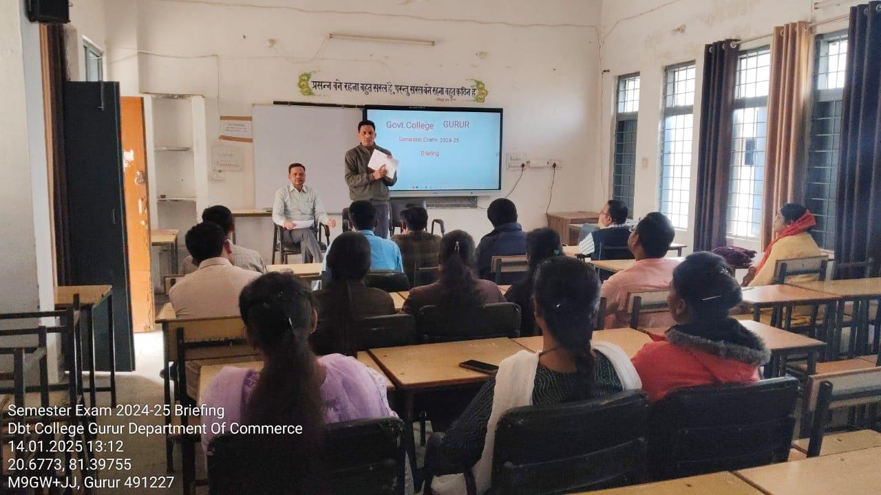 semester exam briefing- Govet college Gurur
